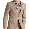 Paisley & Gray Slim Fit Suit Separates Coat, Tan And Gray Plaid