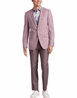 Paisley & Gray Slim Fit Suit Separates Coat, Cranberry Windowpane -Gentleman’s Outlet Store MW40 3XLY 60 PAISLEY GRAY CRANBERRY WINDORPANE ALT5