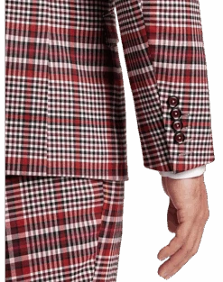 Paisley & Gray Slim Fit Suit Separates Coat, Pink Plaid -Gentleman’s Outlet Store MW40 3XMF 60 PAISLEY GRAY PINK PLAID ALT2