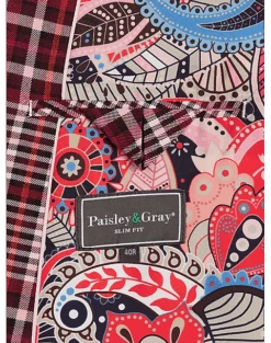 Paisley & Gray Slim Fit Suit Separates Coat, Pink Plaid -Gentleman’s Outlet Store MW40 3XMF 60 PAISLEY GRAY PINK PLAID ALT3