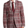 Paisley & Gray Slim Fit Suit Separates Coat, Pink Plaid
