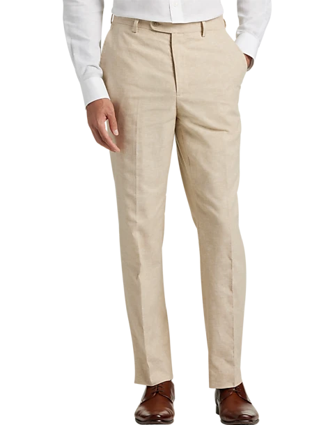 JOE Joseph Abboud Slim Fit Linen Blend Suit Separates Pants, Tan Chambray 1 JOE Joseph Abboud Slim Fit Linen Blend Suit Separates Pants, Tan Chambray