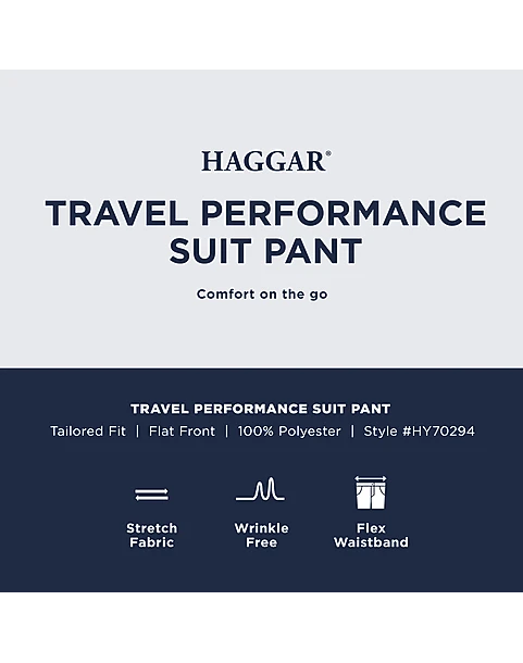 Haggar Travel Performance Classic Fit Suit Separates Pants, Blue Tic 3 Haggar Travel Performance Classic Fit Suit Separates Pants, Blue Tic - Image 3