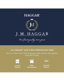 Haggar 4-Way Stretch Slim Fit Suit Separates Pants, Navy 5 Haggar 4-Way Stretch Slim Fit Suit Separates Pants, Navy -Gentleman’s Outlet Store MW40 3Y55 01 HAGGAR NAVY SOLID ALT2