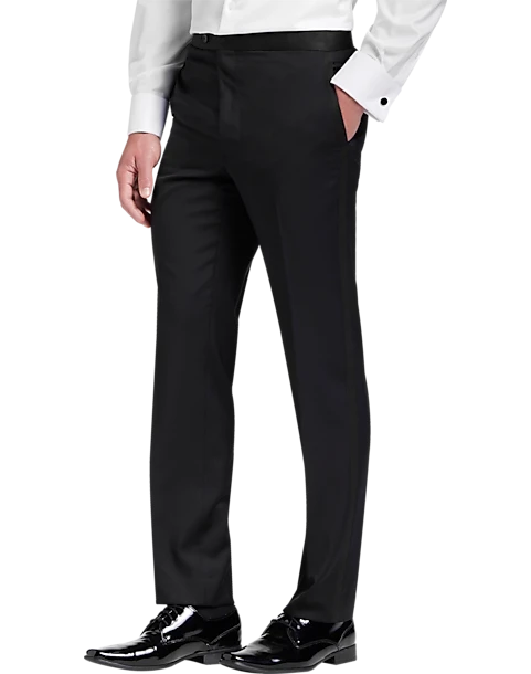 Joseph Abboud Black Label Modern Fit Suit Separates Tuxedo Pants, Black 2 Joseph Abboud Black Label Modern Fit Suit Separates Tuxedo Pants, Black - Image 2