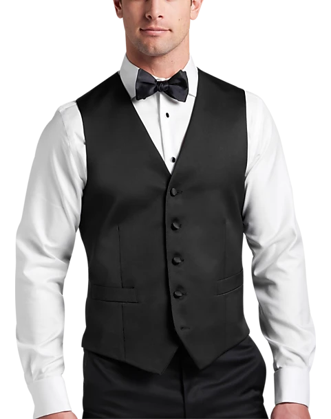 Joseph Abboud Black Label Modern Fit Suit Separates Tuxedo Vest, Black 1 Joseph Abboud Black Label Modern Fit Suit Separates Tuxedo Vest, Black