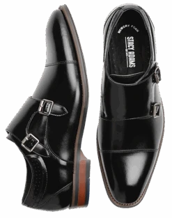 Stacy Adams Bayne Double Monk Strap Dress Shoes, Black
