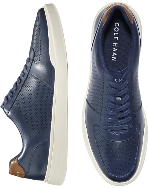 Cole Haan Grand Crosscourt Leather Sneakers, Navy 1 Cole Haan Grand Crosscourt Leather Sneakers, Navy