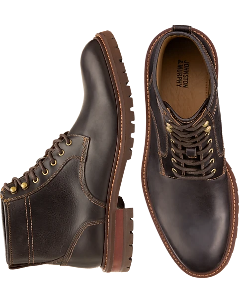 Johnston & Murphy Barrett Plain Toe Boots, Dark Brown 1 Johnston & Murphy Barrett Plain Toe Boots, Dark Brown