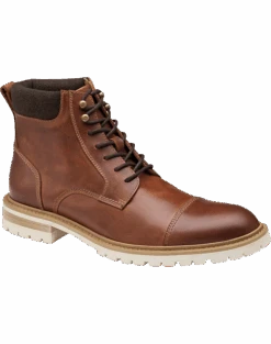 Johnston & Murphy Barrett Cap Toe Lace-Up Boots, Cognac -Gentleman’s Outlet Store MW40 424T 05 JOHNSTON MURPHY COGNAC ALT4