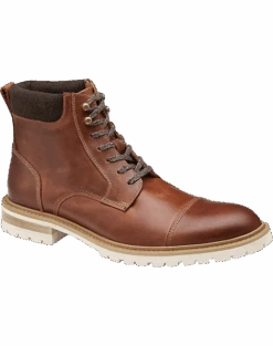 Johnston & Murphy Barrett Cap Toe Lace-Up Boots, Cognac -Gentleman’s Outlet Store MW40 424T 05 JOHNSTON MURPHY COGNAC ALT5