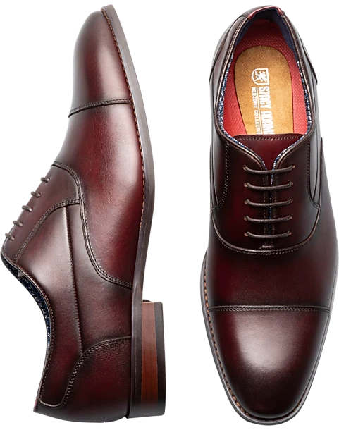 Stacy Adams Kallum Cap Toe Lace-Up Dress Shoes, Burgundy 1 Stacy Adams Kallum Cap Toe Lace-Up Dress Shoes, Burgundy