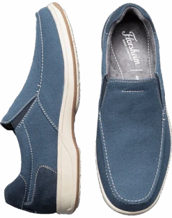 Florsheim Lakeside Canvas Moc Toe Shoes, Blue