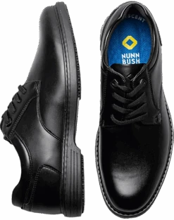 Nunn Bush Wade Work Plain Toe Oxfords, Black