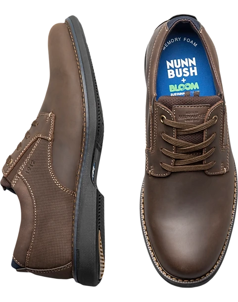 Nunn Bush Otto Plain Toe Oxfords, Brown 1 Nunn Bush Otto Plain Toe Oxfords, Brown