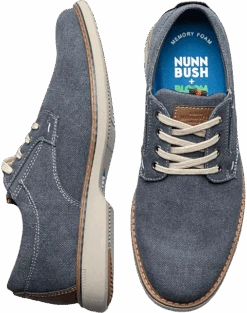 Nunn Bush Otto Canvas Plain Toe Oxfords, Gunmetal
