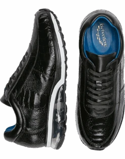 Belvedere Todd Ostrich Sneakers, Black
