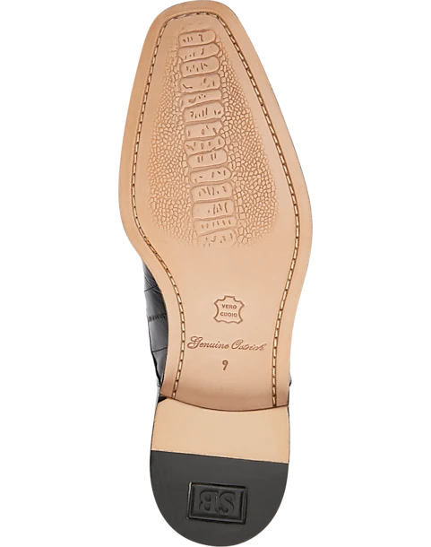 Belvedere Mare Ostrich & Eel Cap Toe Oxfords, Navy 2 Belvedere Mare Ostrich & Eel Cap Toe Oxfords, Navy - Image 2