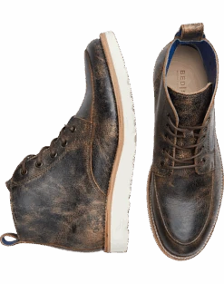 Bed Stu Lincoln Apron Toe Lace Up Boots, Black