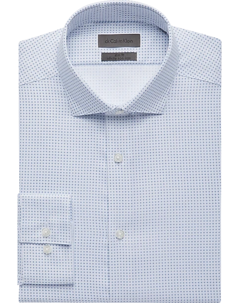 Calvin Klein Infinite Non-Iron Slim Fit Stretch Collar Dress Shirt, Blue Dot 1 Calvin Klein Infinite Non-Iron Slim Fit Stretch Collar Dress Shirt, Blue Dot