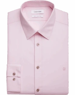 Calvin Klein Slim Fit Embroidered Logo Dress Shirt, Pink