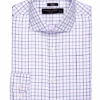 Pronto Uomo Slim Fit Spread Collar Shirt, Purple Windowpane Plaid