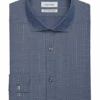 Calvin Klein Infinite Wrinkle Free Slim Fit Stretch Collar Dress Shirt, Midnight Blue Dash
