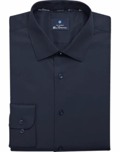 Ben Sherman Slim Fit Dobby Dress Shirt, Navy Teardrop