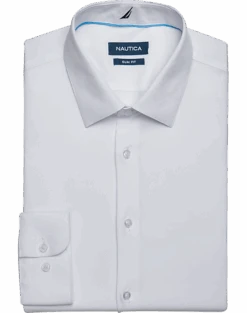 Nautica Slim Fit Four-Way Stretch Dress Shirt, White