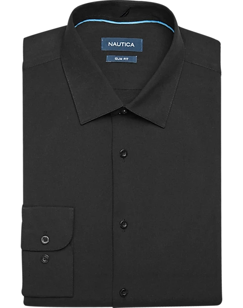 Nautica Slim Fit Four-Way Stretch Dress Shirt, Black 1 Nautica Slim Fit Four-Way Stretch Dress Shirt, Black