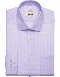 Joseph Abboud Classic Fit Spread Collar Dress Shirt, Lavender Tonal Plaid