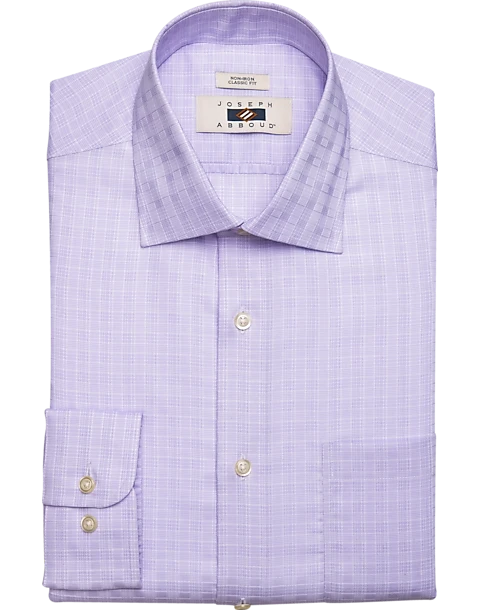 Joseph Abboud Classic Fit Spread Collar Dress Shirt, Lavender Tonal Plaid 1 Joseph Abboud Classic Fit Spread Collar Dress Shirt, Lavender Tonal Plaid