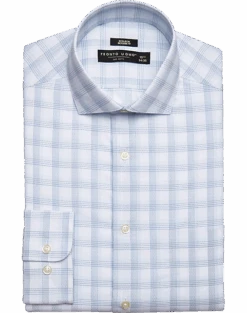 Pronto Uomo Modern Fit Spread Collar Dress Shirt, Blue And Teal Plaid