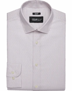 Awearness Kenneth Cole Slim Fit Spread Collar Dress Shirt, Gray Stripe