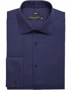 Pronto Uomo Slim Fit French Cuff Tuxedo Formal Shirt, Navy