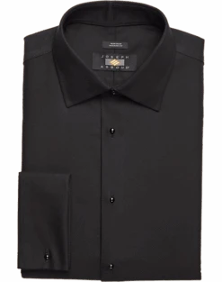Joseph Abboud Modern Fit French Cuff Tuxedo Formal Shirt, Black