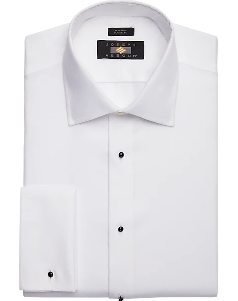 Joseph Abboud Classic Fit French Cuff Tuxedo Formal Shirt, White 1 Joseph Abboud Classic Fit French Cuff Tuxedo Formal Shirt, White