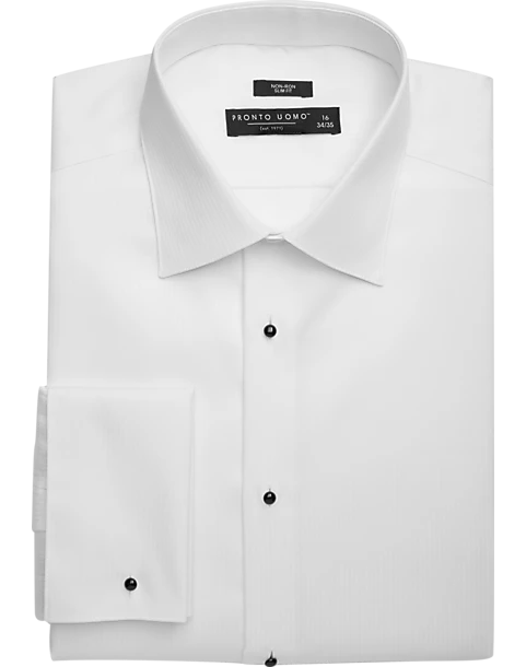 Pronto Uomo Slim Fit French Cuff Tuxedo Formal Shirt, White 1 Pronto Uomo Slim Fit French Cuff Tuxedo Formal Shirt, White