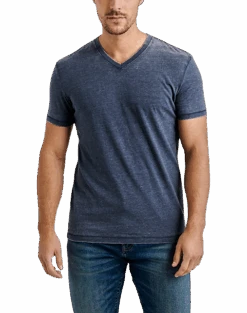 Lucky Brand Burnout Modern Fit V-Neck T-Shirt, Navy