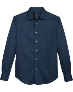 Awearness Kenneth Cole Slim Fit Sport Shirt, Navy Fine Stripe