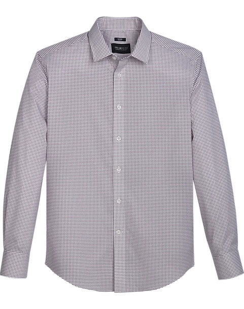 Awearness Kenneth Cole Slim Fit Spread Collar Sport Shirt, Burgundy Diamond Dot 1 Awearness Kenneth Cole Slim Fit Spread Collar Sport Shirt, Burgundy Diamond Dot