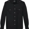 Awearness Kenneth Cole Slim Fit Twill Military Sport Shirt, Black