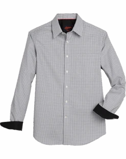 Egara Slim Fit Sport Shirt, Black & White Houndstooth