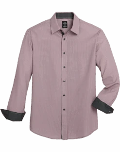 Michael Strahan Modern Fit Sport Shirt, Red Stripe