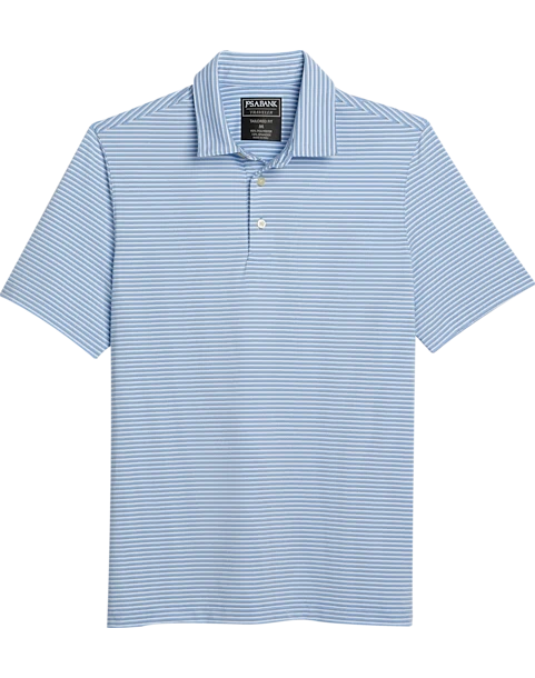 Jos. A. Bank Traveler Collection Modern Fit Polo, Light Blue Stripe 1 Jos. A. Bank Traveler Collection Modern Fit Polo, Light Blue Stripe