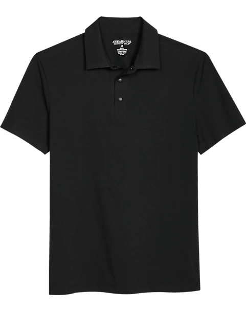 Awearness Kenneth Cole Modern Fit Welded Polo, Black 1 Awearness Kenneth Cole Modern Fit Welded Polo, Black
