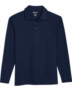 Awearness Kenneth Cole Modern Fit Long Sleeve Polo, Navy