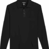 Awearness Kenneth Cole Modern Fit Long Sleeve Polo, Black