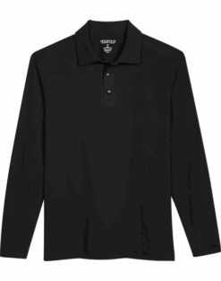 Awearness Kenneth Cole Modern Fit Long Sleeve Polo, Black