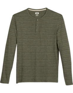 Joseph Abboud Modern Fit Henley, Olive Stripe